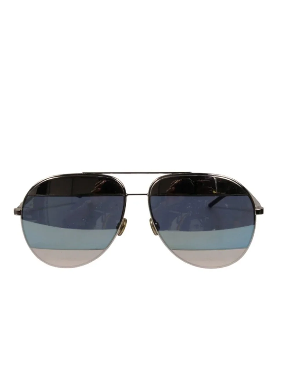 Dior Womens Split 1 Aviator Sunglasses 0103J Silver Blue Grey Silver Glasses